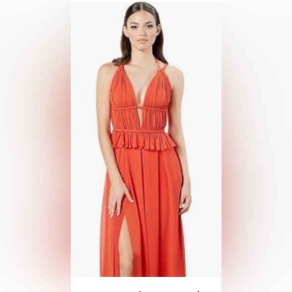 Dress the Population‎ Athena Orange poppy Fit and Flare Maxi Dress size medium - Picture 5 of 8